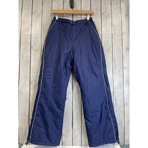 KRU Navy Blue Insulated Ski Snow Pants with White Piping Kids Size XL Winter